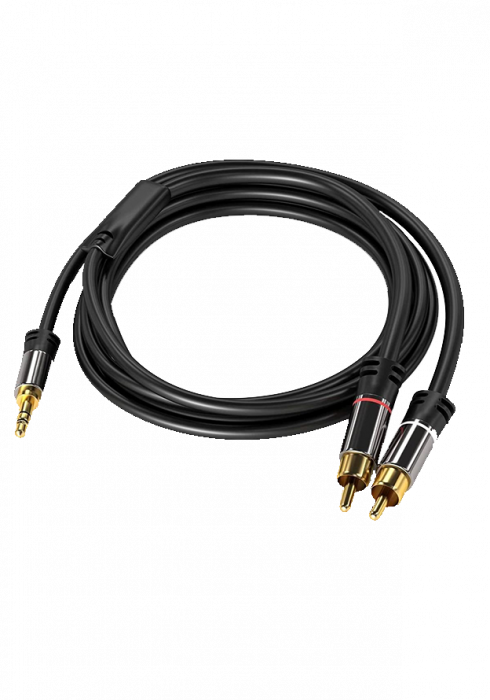 PremiumCord kabel miniJack 2x RCA Chinch 5m AUX GOLD