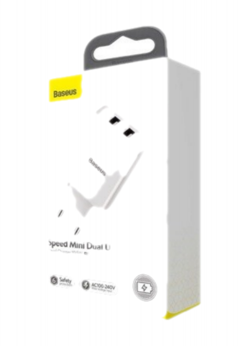 Okładka Ładowarka sieciowa Baseus Speed Mini Dual Charger, 2x USB, 2A, 10,5W (biała)