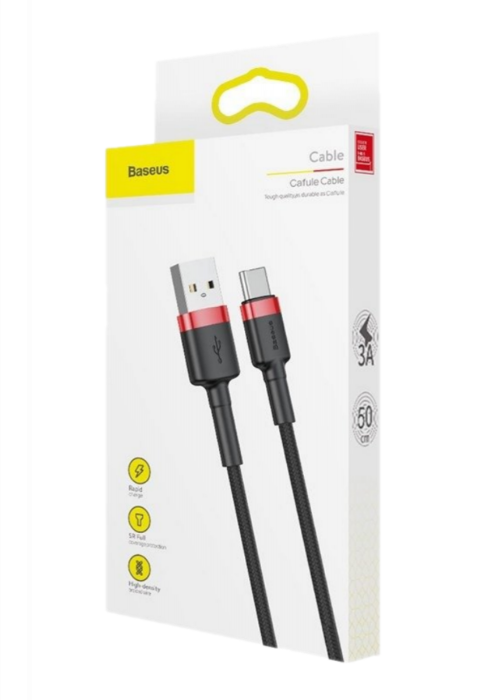 Okładka Kabel USB do USB-C Baseus Cafule 3A 1m (czerwono-czarny)