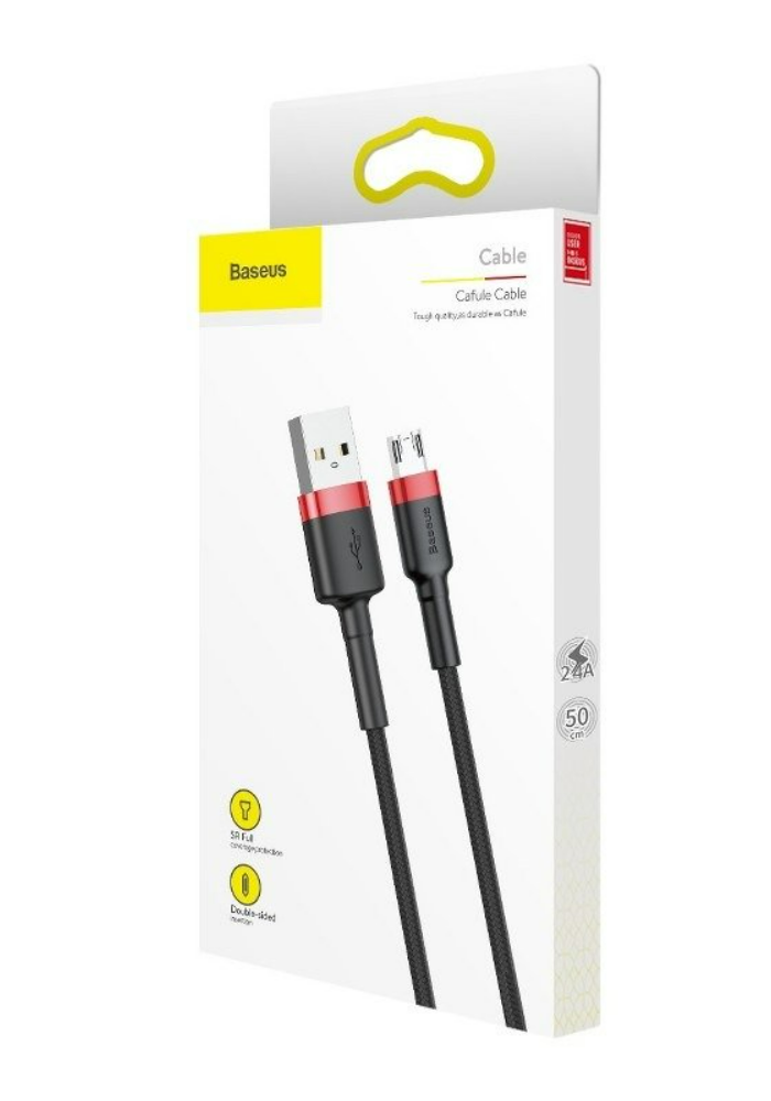 Okładka Kabel USB do Micro USB Baseus Cafule 2.4A 1m (czerwono-czarny)