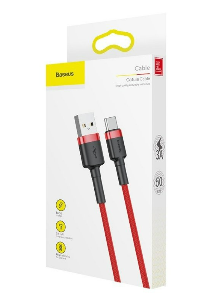 Okładka Kabel USB do USB-C Baseus Cafule 3A 0.5m (czerwony)