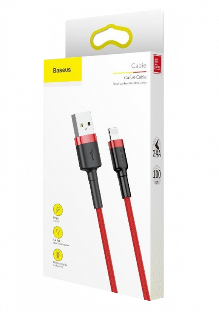 Okładka Kabel Lightning USB Baseus Cafule 1,5A 2m (czerwony)