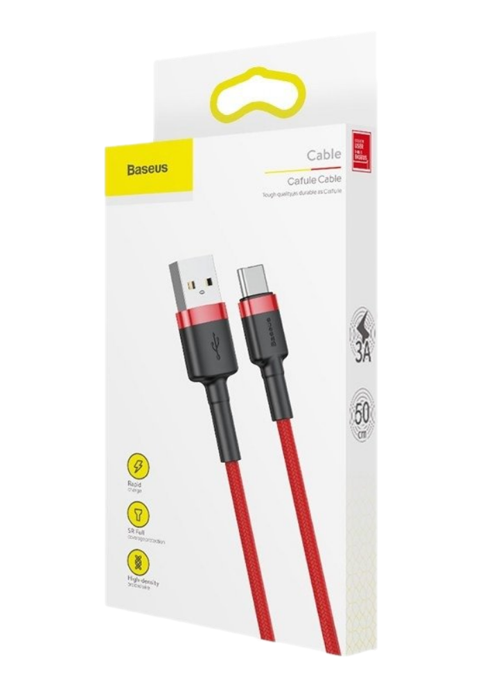 Okładka Kabel USB do USB-C Baseus Cafule 2A 3m (czerwony)