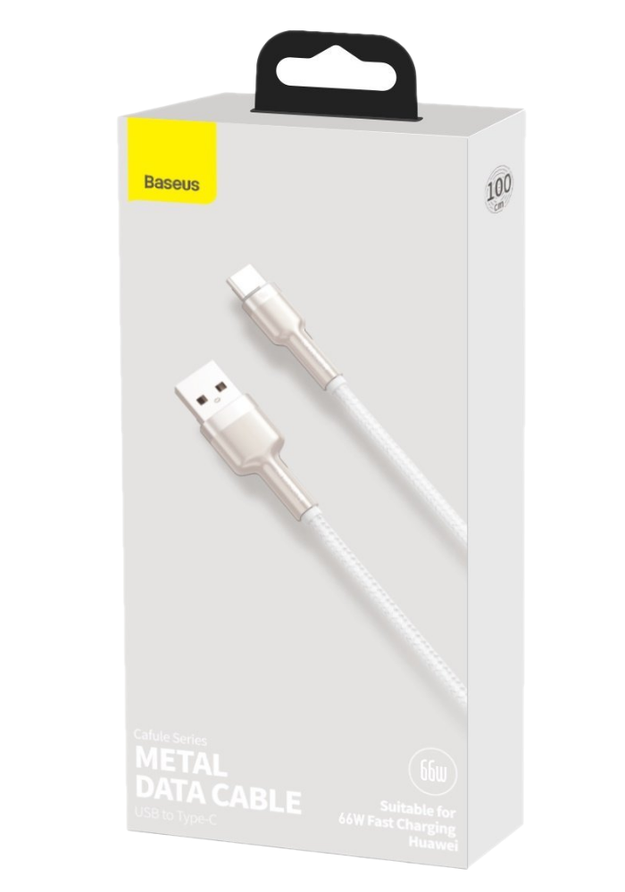 Okładka Kabel USB do USB-C Baseus Cafule, 66W, 1m (biały)