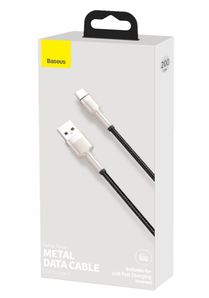 Okładka Kabel USB do USB-C Baseus Cafule, 66W, 2m (czarny)