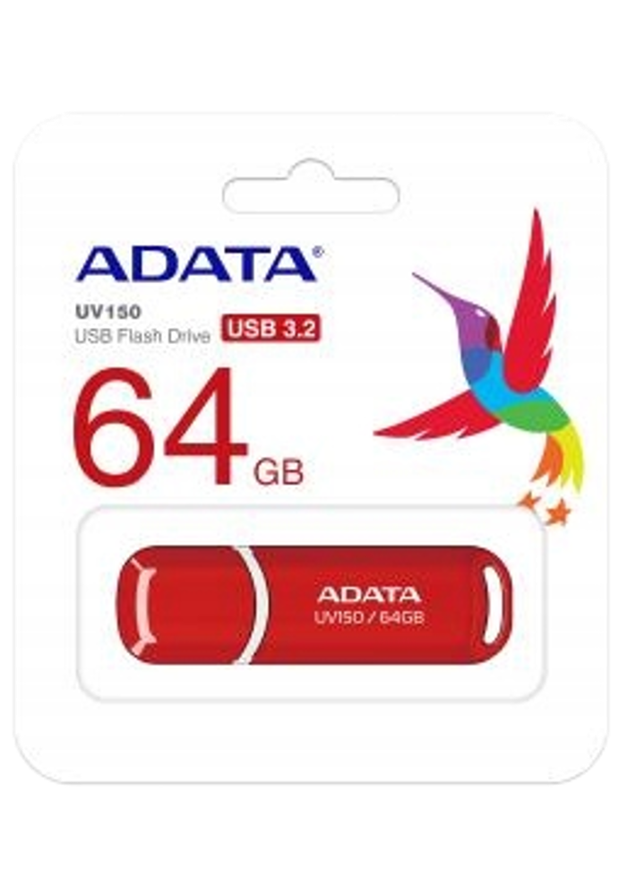 Okładka Pamięć przenośna (pendrive) ADATA UV150 USB 3.1 - 64GB, czerwony