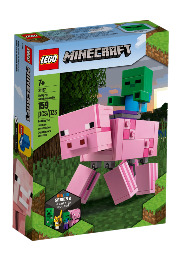 Okładka LEGO Minecraft BigFig - Świnka i mały zombie 21157