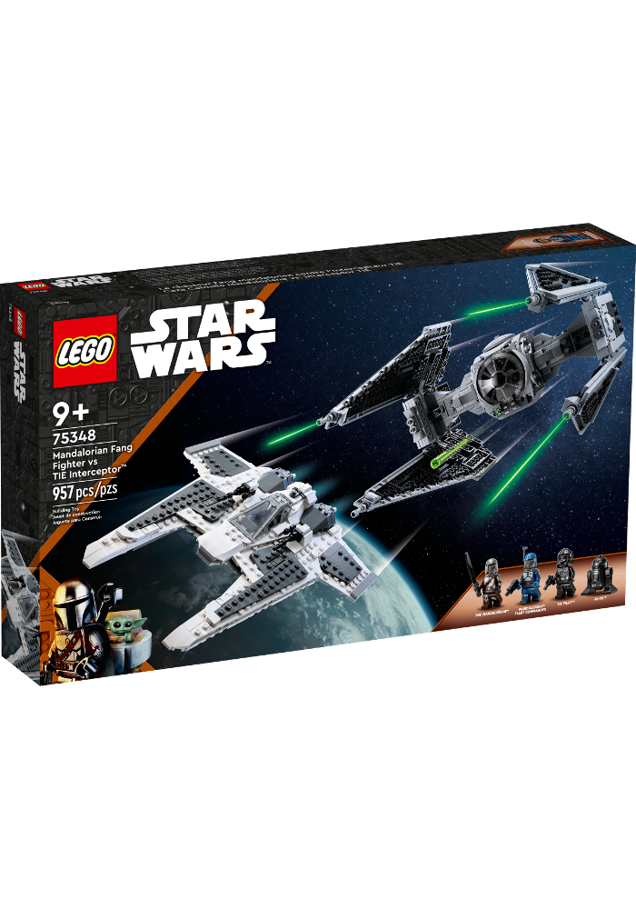 Okładka LEGO STAR WARS Mandaloriański myśliwiec Fang Fighter kontra TIE Interceptor75348