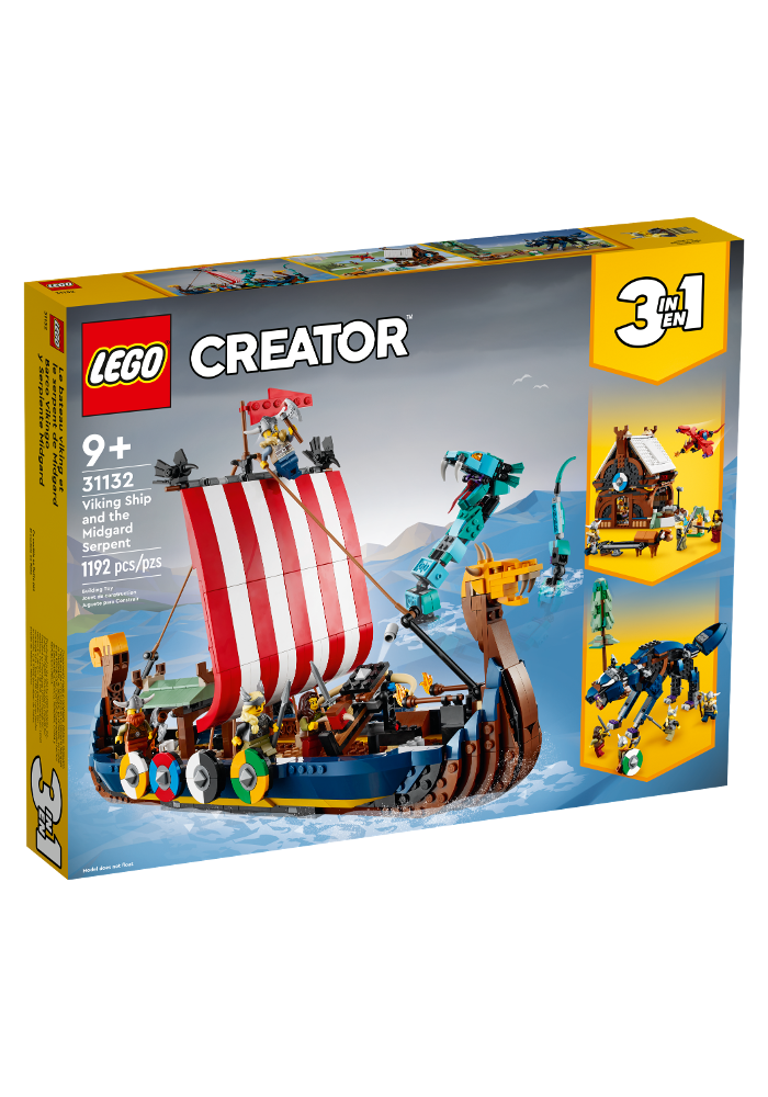 Okładka LEGO CREATOR 3 IN 1 Statek wikingów i wąż z Midgardu 31132