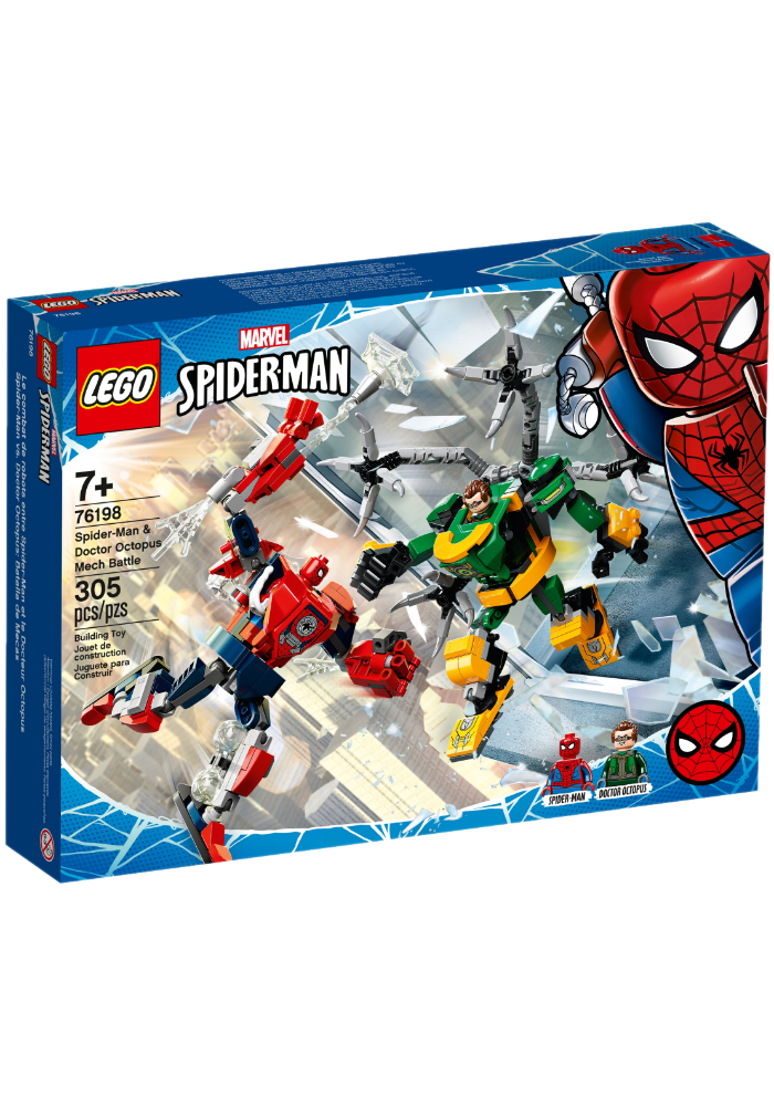Okładka LEGO Marvel Bitwa mechów Spider-Mana i Doktora 76198